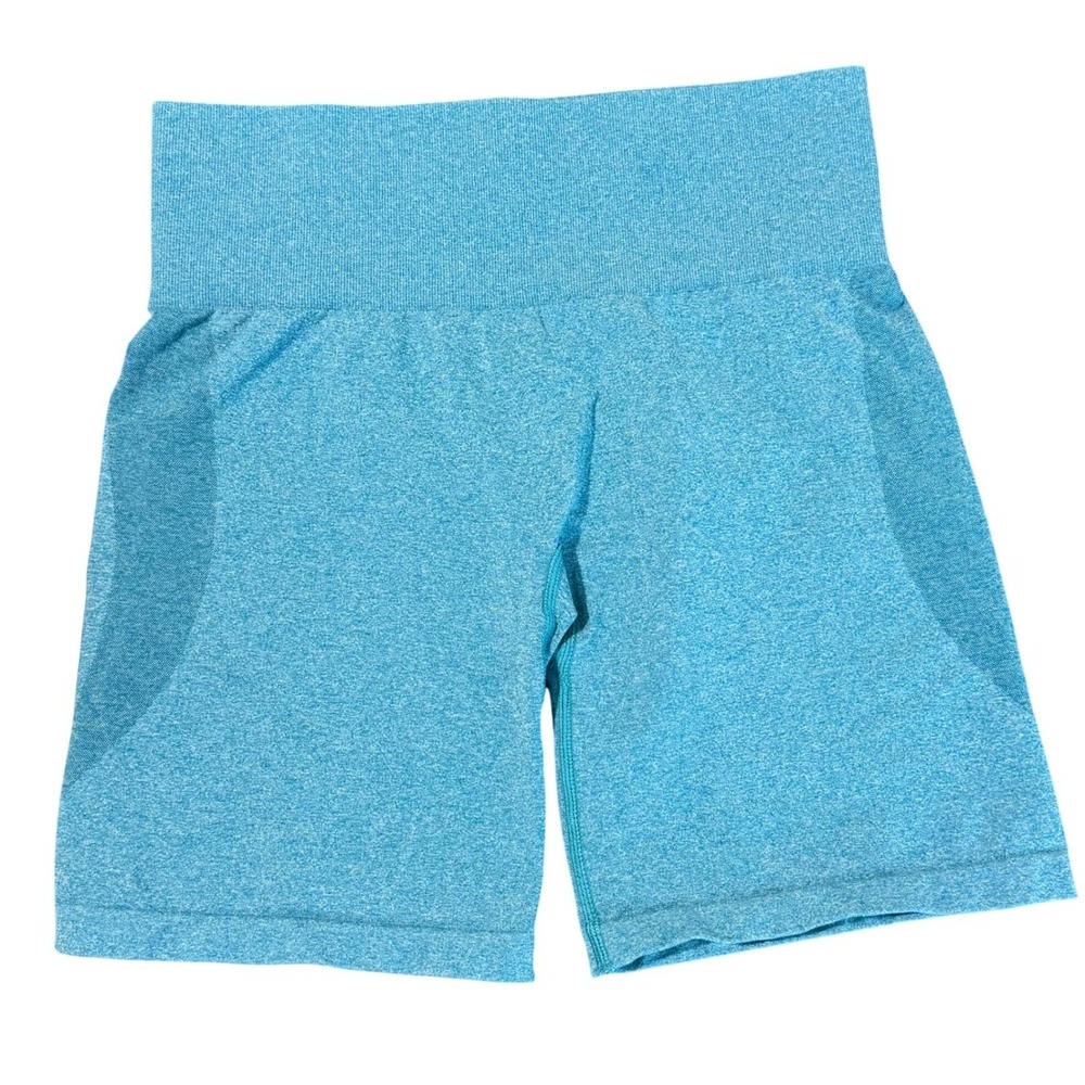 NVGTN Womens Seamless High Waisted Contour Shorts Size S Teal Gym Activewear